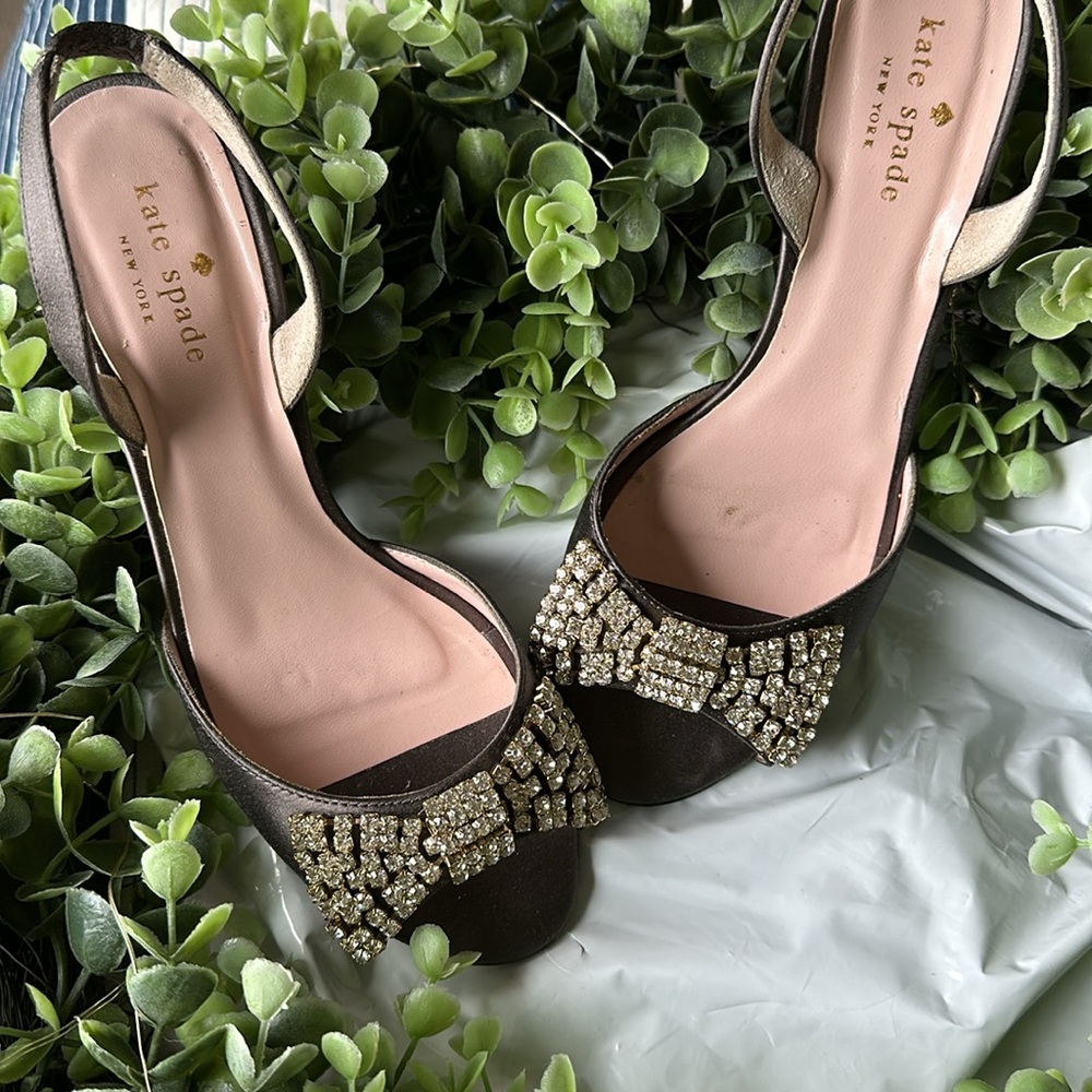 Kate Spade  New York Miva rhinestone bow sling back. Size 7. B
